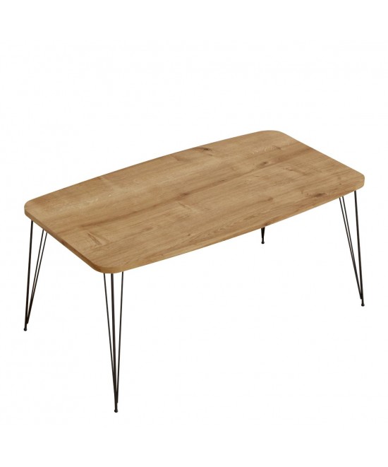 Τραπεζάκι Σαλονιού ArteLibre FEMI Δρυς Μοριοσανίδα/Μέταλλο 50x90x40cm