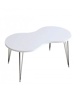 Τραπεζάκι Σαλονιού ArteLibre SADE Λευκό Μοριοσανίδα/Μέταλλο 41x90x40cm