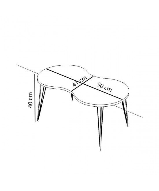 Τραπεζάκι Σαλονιού ArteLibre SADE Cordoba Μοριοσανίδα/Μέταλλο 41x90x40cm