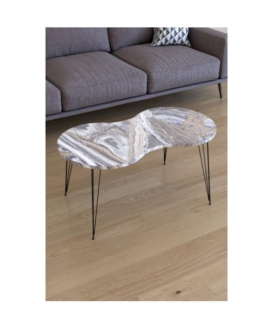 Τραπεζάκι Σαλονιού ArteLibre SADE Γκρι Μοριοσανίδα/Μέταλλο 41x90x40cm