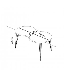 Τραπεζάκι Σαλονιού ArteLibre SADE Γκρι Μοριοσανίδα/Μέταλλο 41x90x40cm