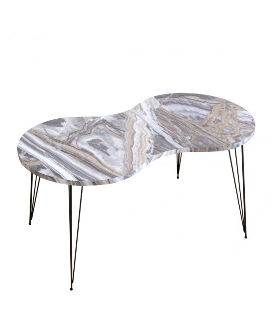 Τραπεζάκι Σαλονιού ArteLibre SADE Γκρι Μοριοσανίδα/Μέταλλο 41x90x40cm