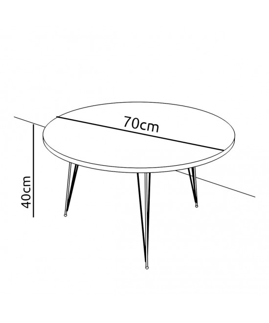 Τραπεζάκι Σαλονιού ArteLibre TAYO Μαύρο Μοριοσανίδα/Μέταλλο Φ70x40cm