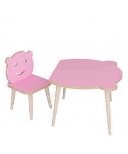 Τραπεζάκι Παιδικό ArteLibre AMAHLE Με Κάθισμα Ροζ MDF/Ξύλο 46x50x42cm
