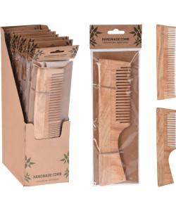 Χτένα Χειροποίητη Φυσικό Ξύλο 5x19cm Σε 4 Σχέδια