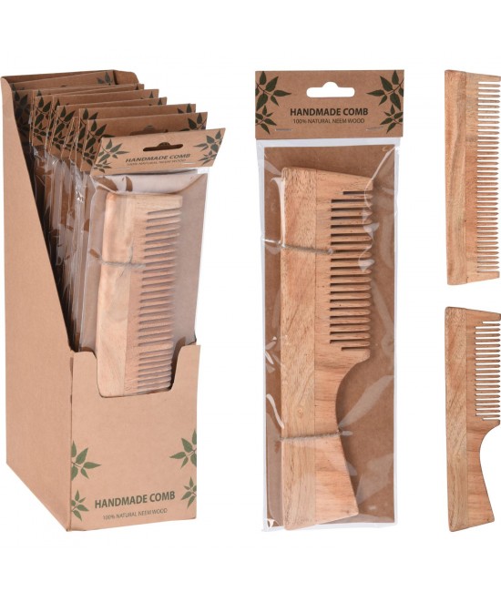 Χτένα Χειροποίητη Φυσικό Ξύλο 5x19cm Σε 4 Σχέδια Χτένα Χειροποίητη Φυσικό Ξύλο 5x19cm Σε 4 Σχέδια