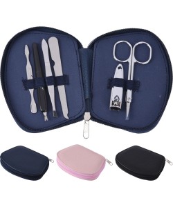 Σετ Μανικιούρ 6 Εργαλείων Σε Θήκη PU Με Φερμουάρ 115x85x23mm Σε 3 Χρώματα