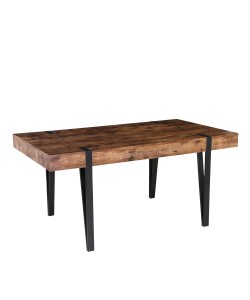 Τραπέζι Τραπεζαρίας ArteLibre ANDOR Καρυδί/Μαύρο MDF/Μέταλλο 160x90x75cm