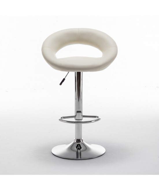 Σκαμπό Bar ArteLibre FETT Με Πλάτη Πτυσσόμενο Μπεζ PU/Μέταλλο 54x49x81-103cm