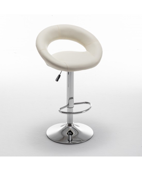 Σκαμπό Bar ArteLibre FETT Με Πλάτη Πτυσσόμενο Μπεζ PU/Μέταλλο 54x49x81-103cm