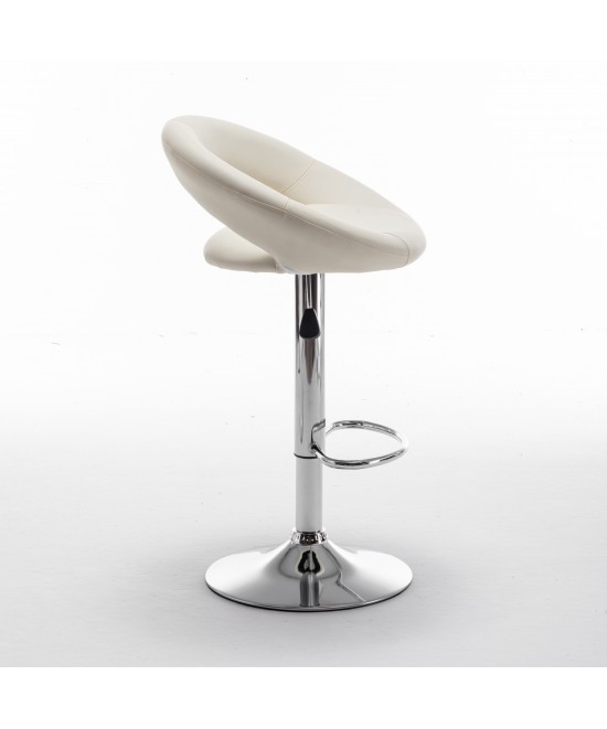 Σκαμπό Bar ArteLibre FETT Με Πλάτη Πτυσσόμενο Μπεζ PU/Μέταλλο 54x49x81-103cm