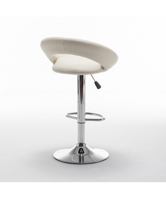 Σκαμπό Bar ArteLibre FETT Με Πλάτη Πτυσσόμενο Μπεζ PU/Μέταλλο 54x49x81-103cm