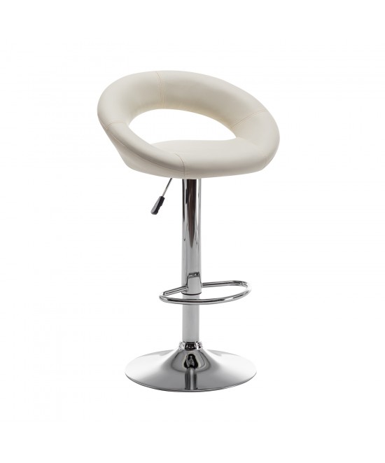 Σκαμπό Bar ArteLibre FETT Με Πλάτη Πτυσσόμενο Μπεζ PU/Μέταλλο 54x49x81-103cm