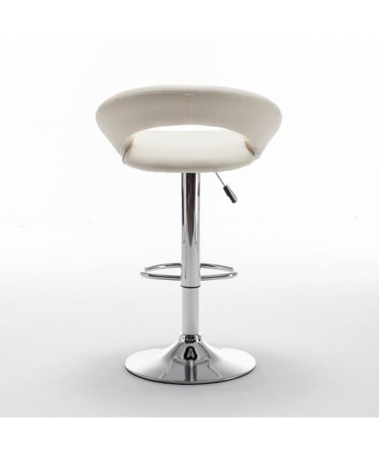 Σκαμπό Bar ArteLibre FETT Με Πλάτη Πτυσσόμενο Μπεζ PU/Μέταλλο 54x49x81-103cm