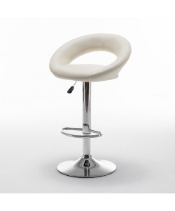 Σκαμπό Bar ArteLibre FETT Με Πλάτη Πτυσσόμενο Μπεζ PU/Μέταλλο 54x49x81-103cm