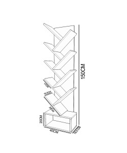 Βιβλιοθήκη ArteLibre BADRU Ανθρακί Μοριοσανίδα 40x19.5x150cm Βιβλιοθήκη ArteLibre BADRU Ανθρακί Μοριοσανίδα 40x19.5x150cm