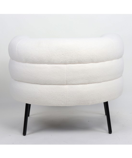 Πολυθρόνα ArteLibre CEREN Λευκό Ύφασμα/Μέταλλο/Ξύλο 87x80x70cm