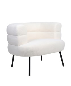 Πολυθρόνα ArteLibre CEREN Λευκό Ύφασμα/Μέταλλο/Ξύλο 87x80x70cm