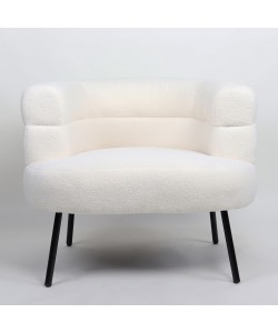 Πολυθρόνα ArteLibre CEREN Λευκό Ύφασμα/Μέταλλο/Ξύλο 87x80x70cm