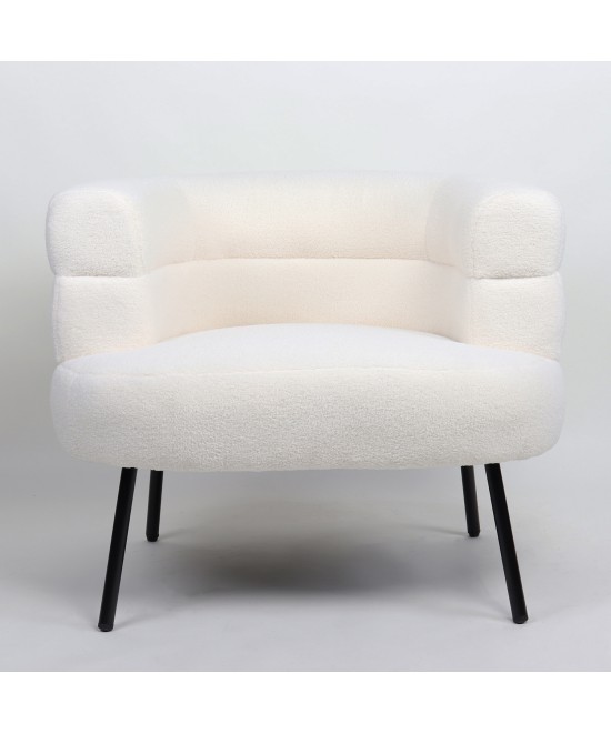 Πολυθρόνα ArteLibre CEREN Λευκό Ύφασμα/Μέταλλο/Ξύλο 87x80x70cm