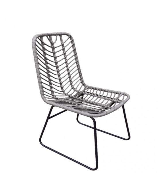 Καρέκλα Κήπου ArteLibre OSASCO Γκρι/Μαύρο Μέταλλο/Rattan 63x47x87cm