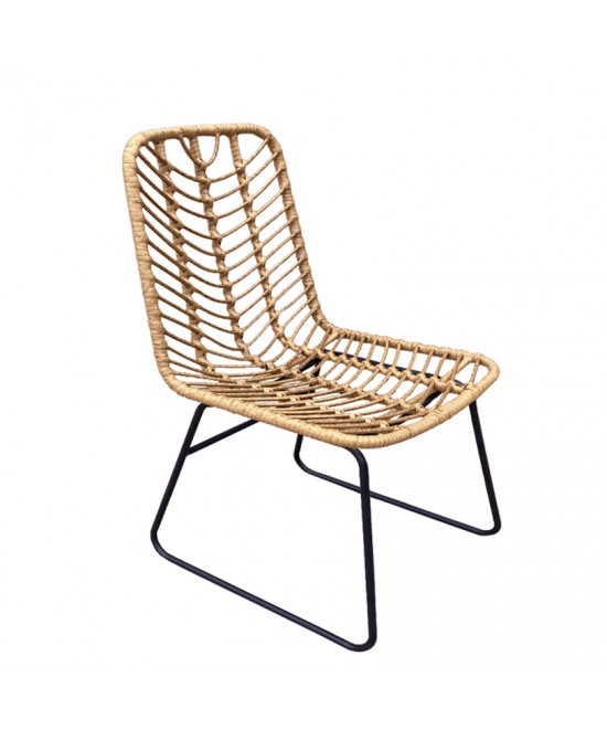 Καρέκλα Κήπου ArteLibre OSASCO Φυσικό/Μαύρο Μέταλλο/Rattan 63x47x87cm