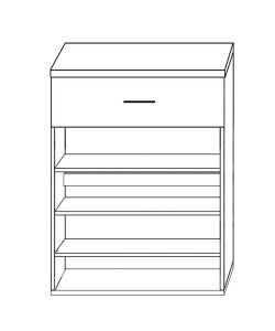 Παπουτσοθήκη ArteLibre MANU Γκρι Μοριοσανίδα/Μελαμίνη 80x33x100cm