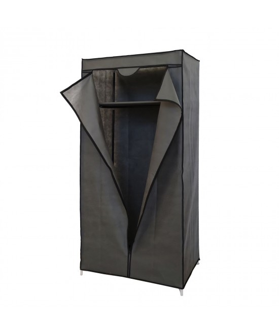 Ντουλάπα Ρούχων Γκρι Ύφασμα/Μέταλλο 75x45x160cm