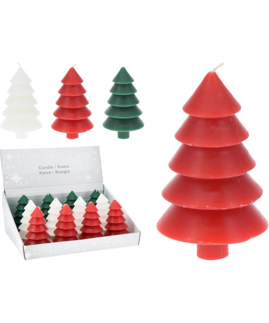 Κερί ArteLibre Χριστουγεννιάτικο Δέντρο 12cm Σε 3 Χρώματα