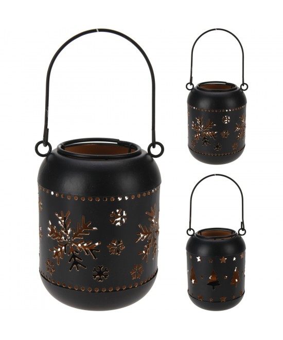 Φανάρι ArteLibre Με Χριστουγεννιάτικη Διακόσμηση Μαύρο/Χρυσό Μέταλλο 12x12x16cm Σε 2 Σχέδια Φανάρι ArteLibre Με Χριστουγεννιάτικη Διακόσμηση Μαύρο/Χρυσό Μέταλλο 12x12x16cm Σε 2 Σχέδια