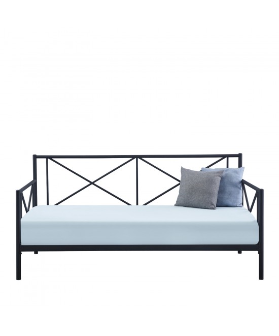 Κρεβάτι Μονό ArteLibre JASMINE Μαύρο Μέταλλο 208x97.6x100cm (Στρώμα 90x200cm)