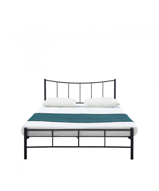 Κρεβάτι Διπλό ArteLibre ROSE Μαύρο Μέταλλο 208x159x100cm (Στρώμα 150x200cm)