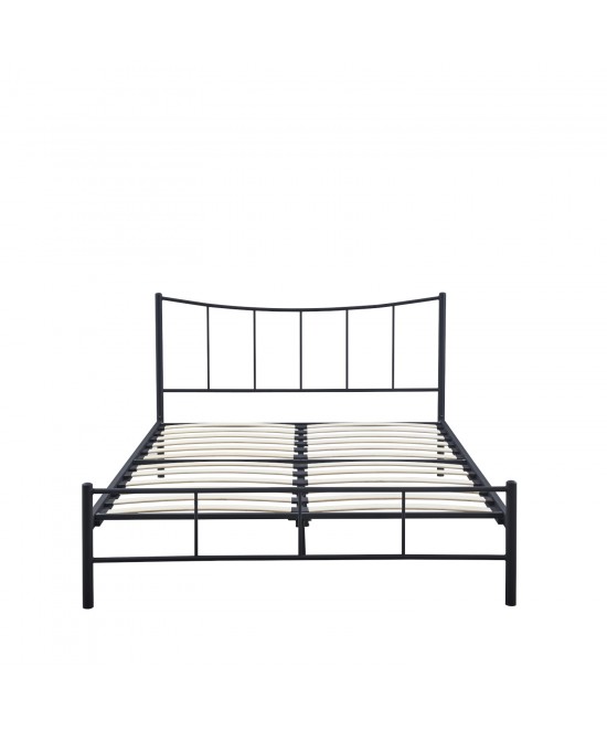 Κρεβάτι Διπλό ArteLibre ROSE Μαύρο Μέταλλο 208x159x100cm (Στρώμα 150x200cm)