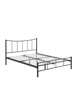 Κρεβάτι Διπλό ArteLibre ROSE Μαύρο Μέταλλο 208x159x100cm (Στρώμα 150x200cm)