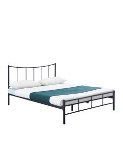 Κρεβάτι Διπλό ArteLibre ROSE Μαύρο Μέταλλο 208x159x100cm (Στρώμα 150x200cm)