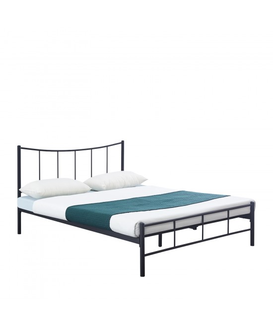 Κρεβάτι Διπλό ArteLibre ROSE Μαύρο Μέταλλο 208x159x100cm (Στρώμα 150x200cm)