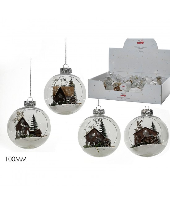 Μπάλα Με Χιονισμένο Σκηνικό Στο Εσωτερικό Διάφανο Γυαλί Φ10cm Σε 4 Σχέδια Μπάλα Με Χιονισμένο Σκηνικό Στο Εσωτερικό Διάφανο Γυαλί Φ10cm Σε 4 Σχέδια