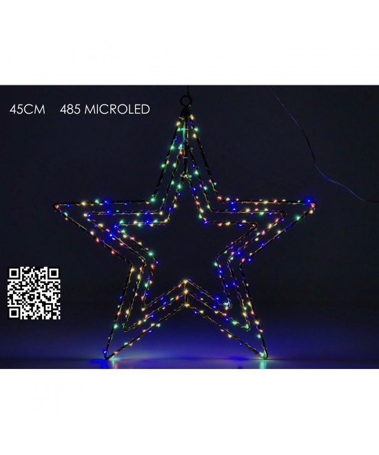 Αστέρι Τριπλό 485 Πολύχρωμα Micro LED RGB Φ45cm