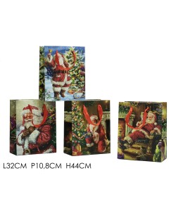 Τσάντα Συσκευασίας Με Κορδόνι Χριστουγεννιάτικη 32x10.8x44cm Σε 4 Σχέδια