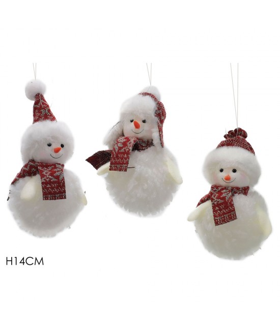 Στολίδι Κρεμαστό Χιονάνθρωπος Λευκό Λούτρινο 14cm Σε 3 Σχέδια Στολίδι Κρεμαστό Χιονάνθρωπος Λευκό Λούτρινο 14cm Σε 3 Σχέδια