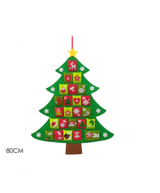 Δεντράκι Εορταστικό Ημερολόγιο Χριστουγέννων 80cm Σε 2 Σχέδια