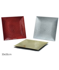 Δίσκος Διακοσμητικός 33x33cm Σε 3 Χρώματα