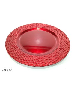 Πιατέλα Κόκκινο Πλαστικό Φ33cm