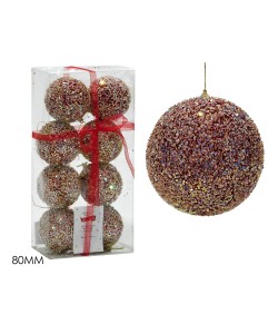 Μπάλα με glitter πολύχρωμο Φ8cm σετ 8τμχ Μπάλα με glitter πολύχρωμο Φ8cm σετ 8τμχ