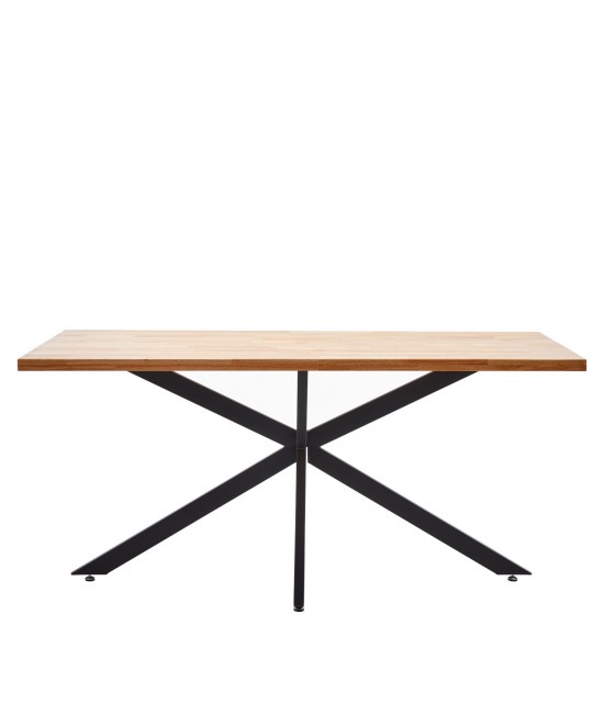 Τραπέζι Τραπεζαρίας ArteLibre DRYOPIS Φυσικό/Μαύρο Ξύλο/Μέταλλο 160x80x75cm