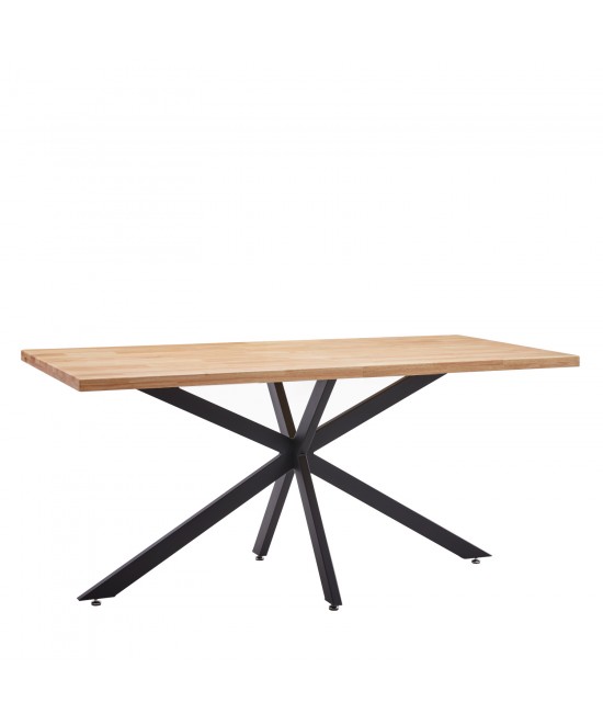 Τραπέζι Τραπεζαρίας ArteLibre DRYOPIS Φυσικό/Μαύρο Ξύλο/Μέταλλο 160x80x75cm