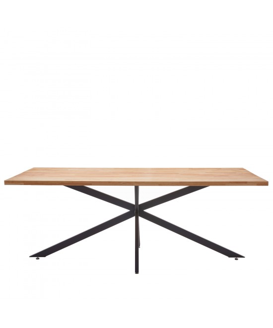 Τραπέζι Τραπεζαρίας ArteLibre DRYOPIS Φυσικό/Μαύρο Ξύλο/Μέταλλο 200x100x75cm