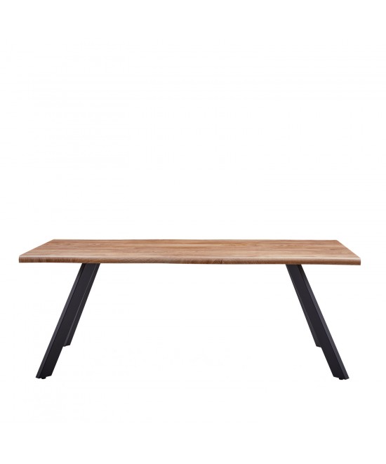 Τραπέζι Τραπεζαρίας ArteLibre AOSA Honey Maple/Μαύρο MDF/Μέταλλο 160x90x76cm