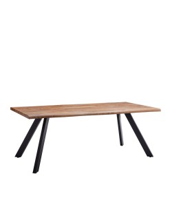 Τραπέζι Τραπεζαρίας ArteLibre AOSA Honey Maple/Μαύρο MDF/Μέταλλο 160x90x76cm