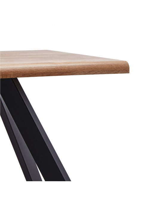 Τραπέζι Τραπεζαρίας ArteLibre AOSA Honey Maple/Μαύρο MDF/Μέταλλο 160x90x76cm